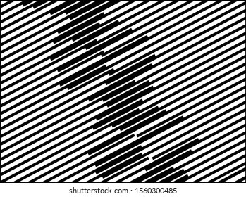 Digital image with a psychedelic stripes Wave design black and white. Optical art background. Texture with wavy, curves lines. Vector illustration