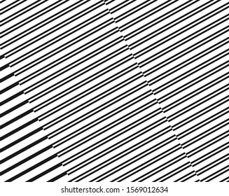 Digital image with a psychedelic stripes Wave design black and white. Optical art background. Texture with wavy, curves lines. Vector illustration