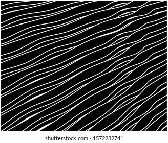 Digital image with a psychedelic stripes Wave design black and white. Optical art background. Texture with wavy, curves lines. Vector illustration
