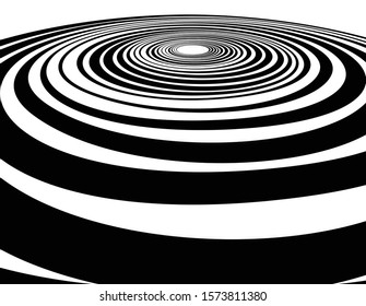 Digital image with a psychedelic stripes Wave design black and white. Optical art background. Texture with wavy, curves lines. Vector illustration