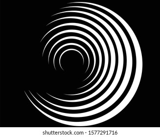 Digital image with a psychedelic stripes Wave design black and white. Optical art background. Texture with wavy, curves lines. Vector illustration