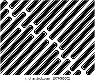 Digital image with a psychedelic stripes Wave design black and white. Optical art background. Texture with wavy, curves lines. Vector illustration