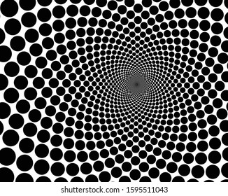Digital image with a psychedelic stripes Wave design black and white. Optical art background. Texture with wavy, curves lines. Vector illustration