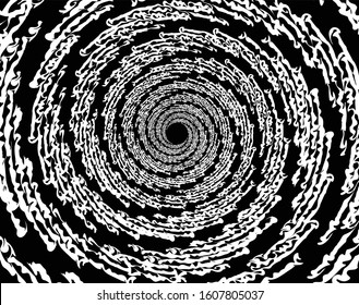 Digital image with a psychedelic stripes Wave design black and white. Optical art background. Texture with wavy, curves lines. Vector illustration