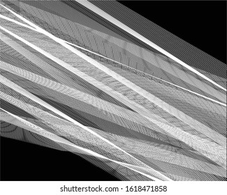  Digital image with a psychedelic stripes Wave design black and white. Optical art background. Texture with wavy, curves lines. Vector illustration