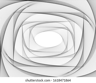  Digital image with a psychedelic stripes Wave design black and white. Optical art background. Texture with wavy, curves lines. Vector illustration