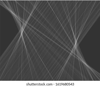  Digital image with a psychedelic stripes Wave design black and white. Optical art background. Texture with wavy, curves lines. Vector illustration