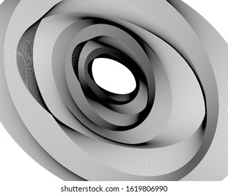 Digital image with a psychedelic stripes Wave design black and white. Optical art background. Texture with wavy, curves lines. Vector illustration