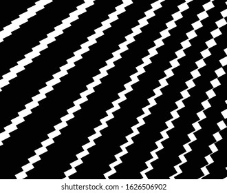  Digital image with a psychedelic stripes Wave design black and white. Optical art background. Texture with wavy, curves lines. Vector illustration