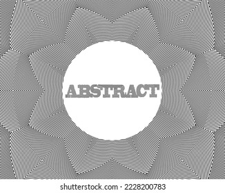 Digital image with a psychedelic stripes Wave design black and white. Optical art background. Texture with wavy, curves lines. Vector illustration