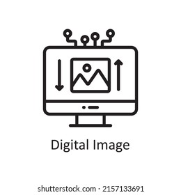 Digital Image vector outline Icon Design illustration. Artificial Intelligence Symbol on White background EPS 10 File
