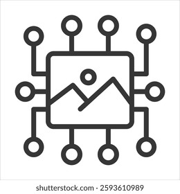 Digital Imaging Outline Icon Vector Illustration