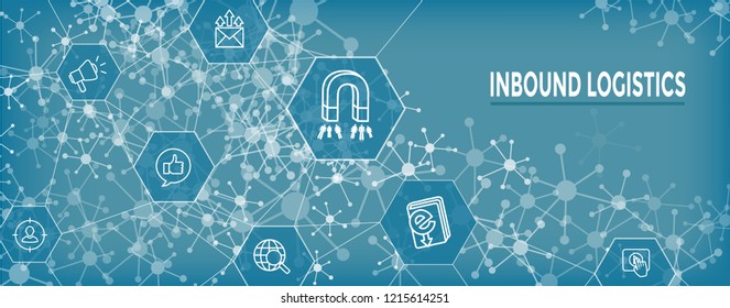 Digital Inbound Marketing Web Banner w Vector Icons with CTA, Growth, SEO, etc