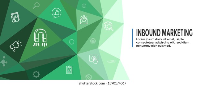Digital Inbound Marketing Web Banner - Vector Icons with CTA, Growth, SEO, etc