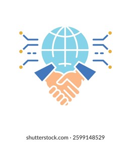 Digital inclusion color flat icon. Isolated element. Editable stroke.