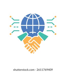 Digital inclusion color flat icon for digital and print projects.  Minimal clean icons for apps and websites. Modern simple icons for UI UX and branding