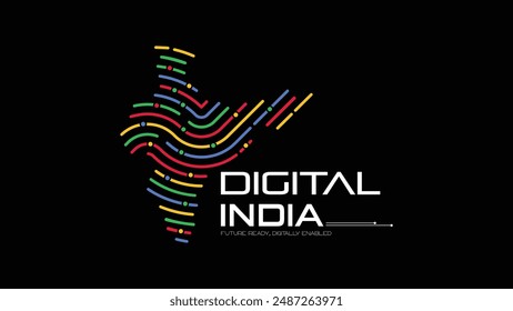 Digital India Tech Logo with Black Background