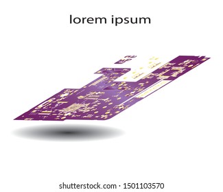 Digital inegrated technology. Printed Circuit board. PCB. for background or banner