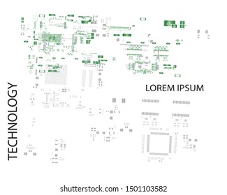 Digital inegrated technology. Printed Circuit board. PCB. for background or banner