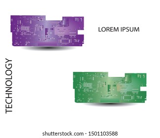 Digital inegrated technology. Printed Circuit board. PCB. for background or banner