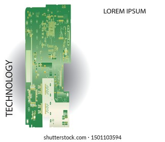 Digital inegrated technology. Printed Circuit board. PCB. for background or banner