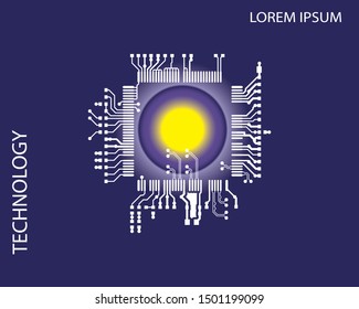 Digital inegrated technology. Printed Circuit board. PCB. for background or banner