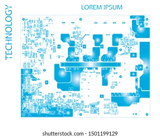 Digital inegrated technology. Printed Circuit board. PCB. for background or banner