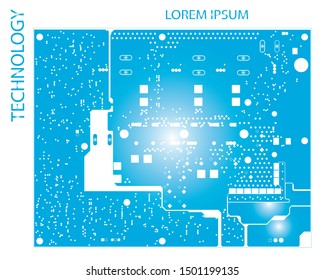 Digital inegrated technology. Printed Circuit board. PCB. for background or banner