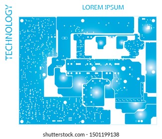 Digital inegrated technology. Printed Circuit board. PCB. for background or banner