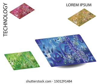 Digital inegrated technology. Printed Circuit board. PCB. for background or banner