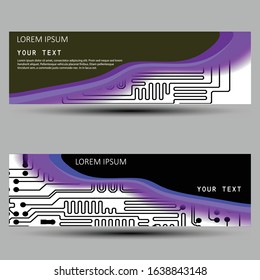 Digital inegrated technology. Printed Circuit board. PCB. for background or banner