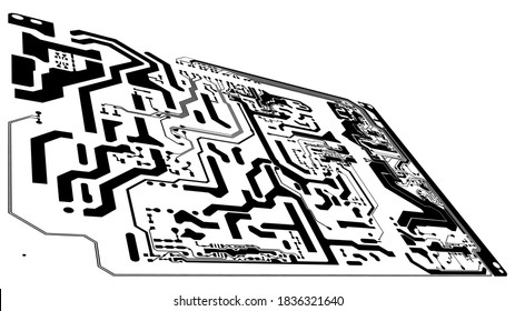 Tecnología digital integrada. Tarjeta de circuito impreso. PCB. para fondo o banner