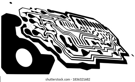 Digitale integrierte Technologie. Gedruckte Schalttafel. PCB. für Hintergrund oder Banner