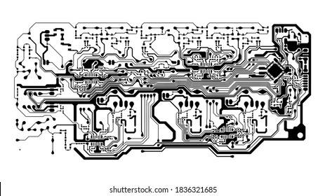 Digital inegrated technology. Printed Circuit board. PCB. for background or banner