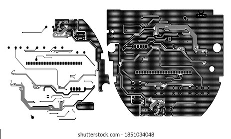 Digital inegrated technology. Printed Circuit board. PCB. for background or banner