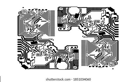 Digital inegrated technology. Printed Circuit board. PCB. for background or banner