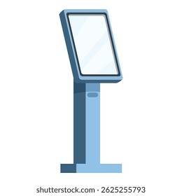 Digital information kiosk standing with blank screen for your advertisement is showing important information