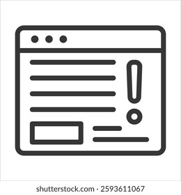 Digital Information Outline Icon Vector Illustration