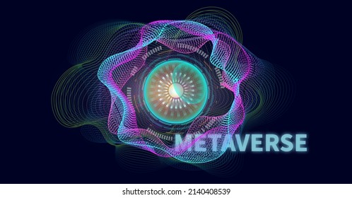 Concepto de ola de información digital para Metaverse. Vector de fondo abstracto