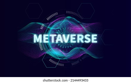 Concepto de ola de información digital para Metaverse. Vector de fondo abstracto 