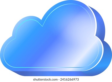 Digital informational technology web futuristic hologram with cloud icon, blue golden light digits and code background, cloud computing. Abstract Motion of digital data flow
