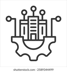 Digital Infranstructure Icon Vector Illustration Outline