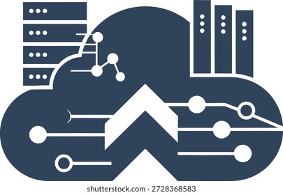 Digital infrastructure concept representing cloud storage, big data processing, servers, and network connectivity integration technology