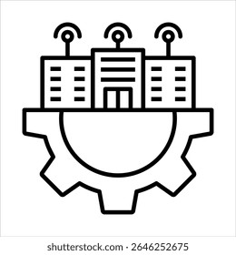 ilustração vetorial do ícone de descrição da infraestrutura digital