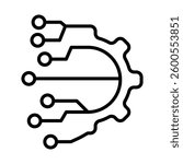 Digital Infrastructure Vector Line Icon Design