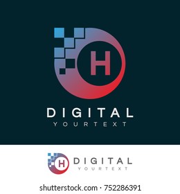 digital initial Letter H Logo design