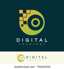 digital initial Letter O Logo design