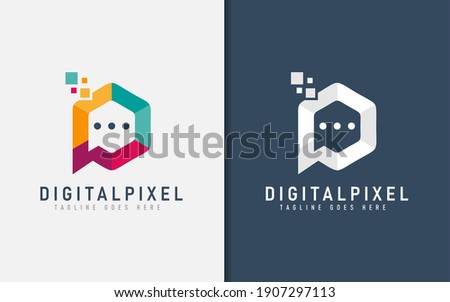 Digital Initial Letter P, Abstract Creative Logo Design. Usable For Business, Community, Foundation, Tech, Services Company. Vector Logo Design Illustration.