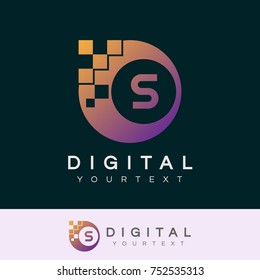 digital initial Letter S Logo design