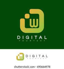 digital initial Letter W Logo design